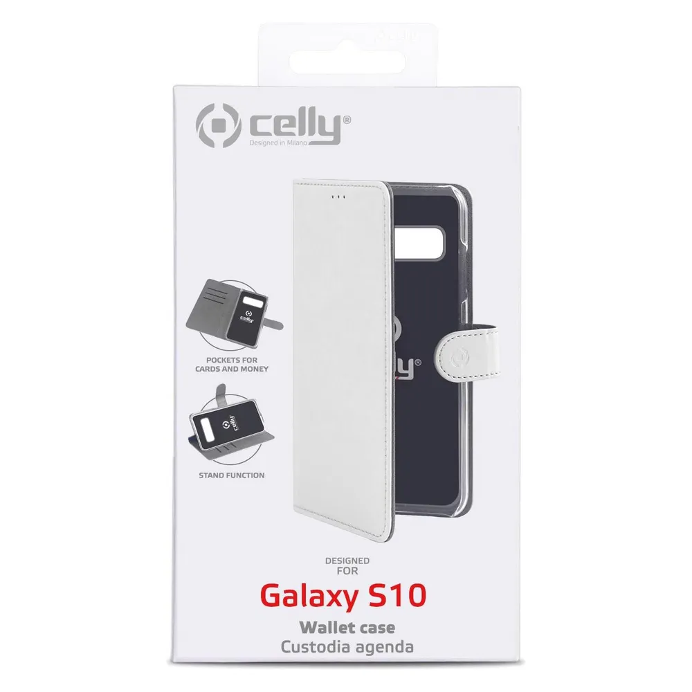 Celly Wally Handytasche 15,5 cm (6,1') Pouch case Weiss (Samsung Galaxy S10)