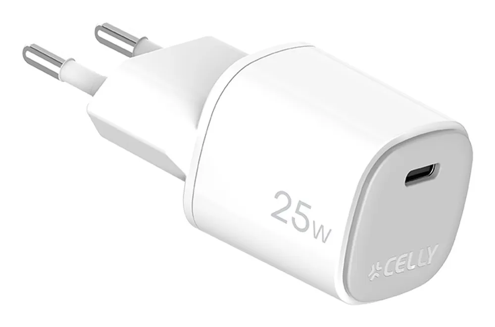 Wandladegerät Celly UPTC 25W USB-C GaN Weiß