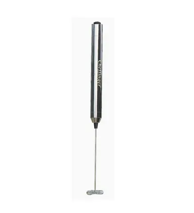 Cheffinger Milchaufschäumer mit Edelstahl-Schneebesen, 20 cm, Schwarz, ergonomisches Design, Edelstahl-Schneebesen, batteriebetrieben