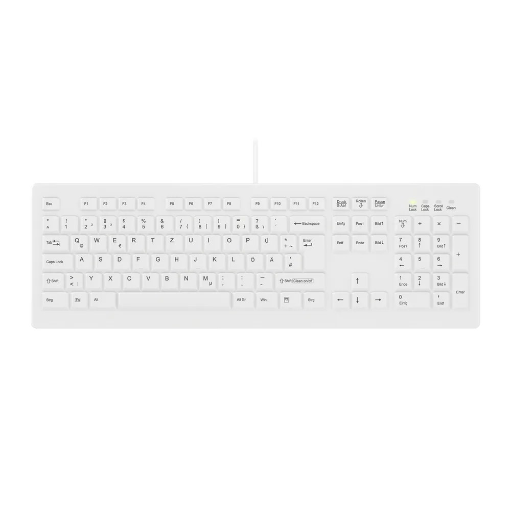 Tastatur Membran CHERRY AK-C8100F-UVS-W/GE Deutsch Wasserdicht Medizinisch USB