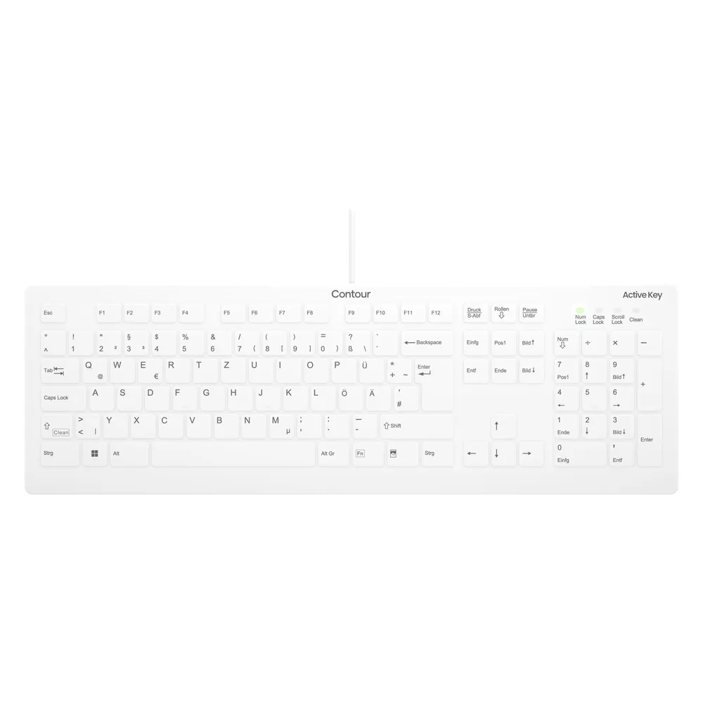 Tastatur Scissor CHERRY AK-C8112 QWERTZ Wasserdicht Medizinisch Weiß USB