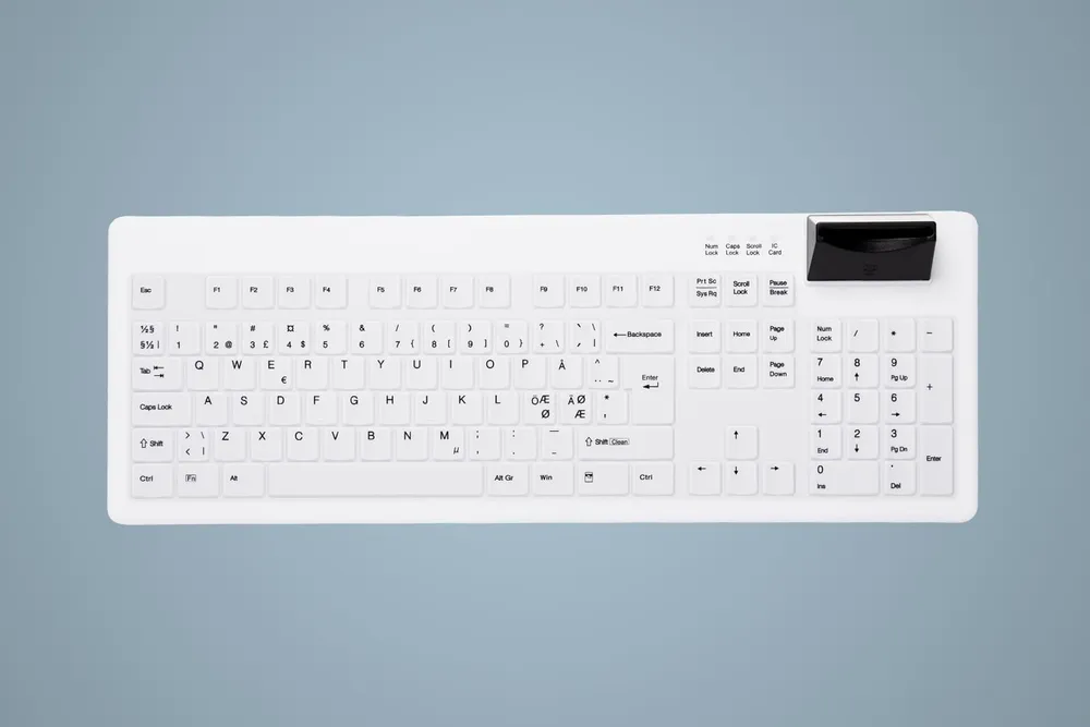 Cherry AKTIVE KEY Hygiene Smart Card Desktop Keyboard Sealed | ak-c8200f-uv-bw/nor |