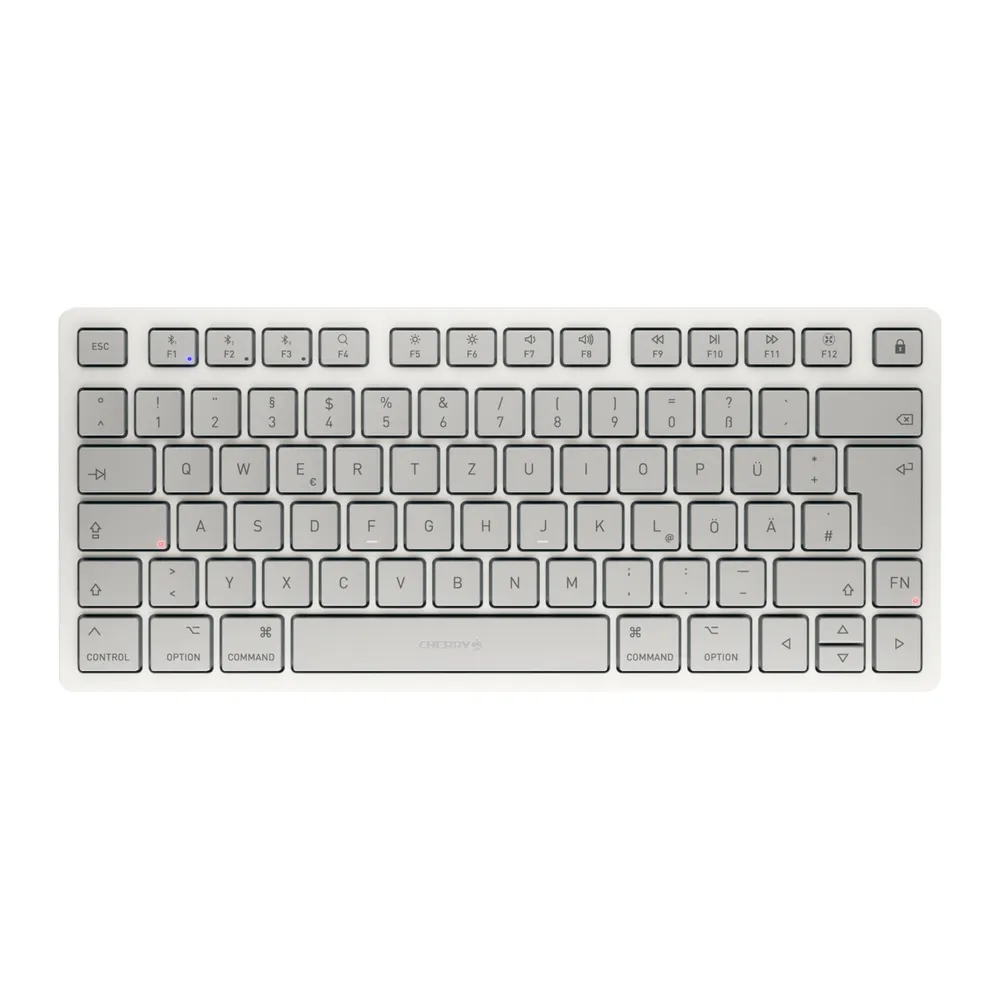 Tastatur Scissor Cherry KW 7100 Mini BT Layout DE Wireless QWERTZ Mac Mehrfachverbindung Weiß