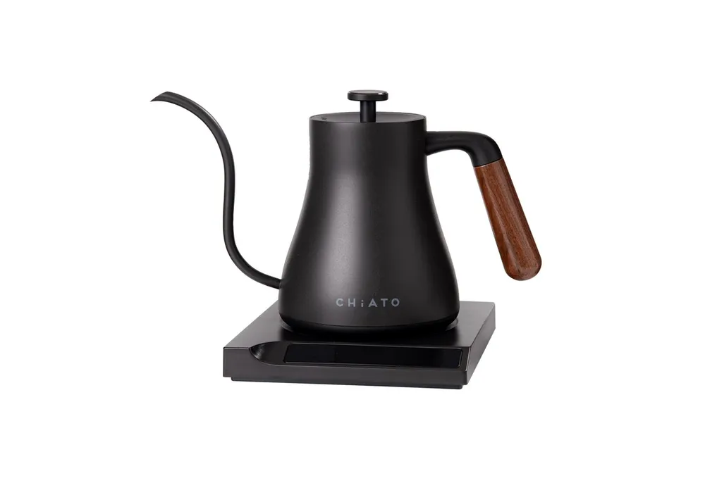 CHiATO Wasserkocher Elektrischer Wasserkocher CHiATO flowPLAY Gooseneck, 0.6 l – Schwarz, 0.6 l
