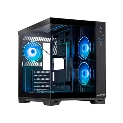PC-Gehäuse Chieftec Visio GM-30B-TG-OP Schwarz ATX/micro ATX Gehärtetes Glas
