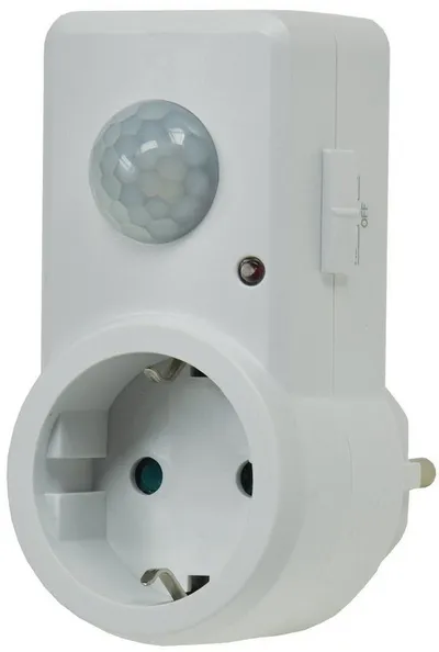 ChiliTec Bewegungsmelder Zwischensteckdose mit Bewegungsmelder, 120° 9m