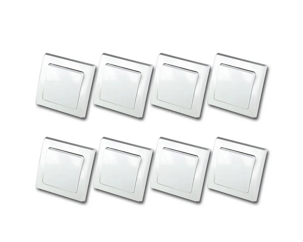 ChiliTec DELPHI 8er Set Wechsel-Schalter weiß 250V~/ 10A Unterputzschalter