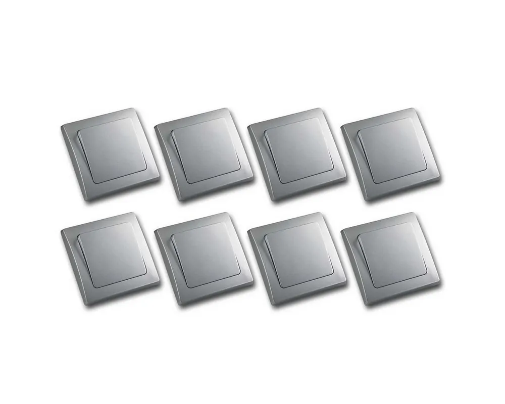 ChiliTec DELPHI 8er Set Wechsel-Schalter silber 250V~/ 10A Unterputzschalter