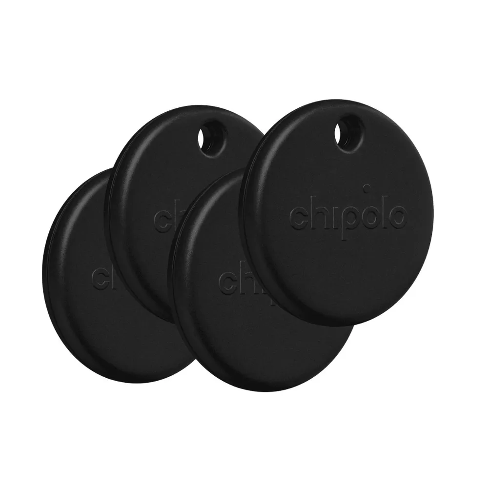 Chipolo Pop - Bluetooth-Tracker für Apple und Android - 4er-Set - Schwarz