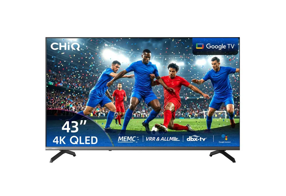 CHiQ U43QST QLED-Fernseher (109 cm/43 Zoll, 4K Ultra HD, 4K UHD TV, Smart-TV, Google TV, Andriod TV, Inkl. Streaming Content, Kompatibel mit Apple AirPlay)