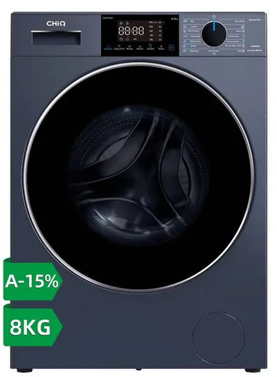 CHiQ Waschmaschine Pure Flat Design CW8728X, 8 kg, 1400 U/min, EEK A-15%, 12 Jahre Garantie, 15-Minuten-Kurzprogramm