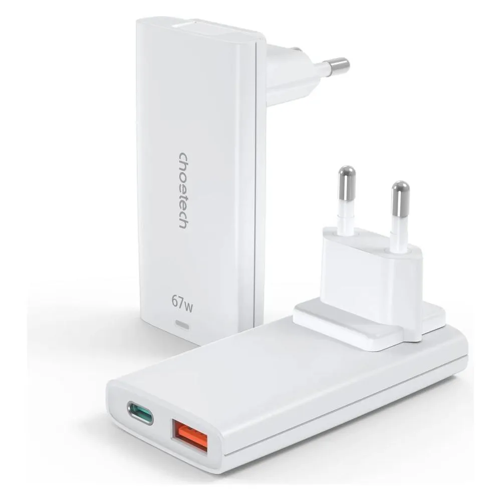 Choetech USB-C und USB-A GaN Fast Charger (65 W, 2 Ports)
