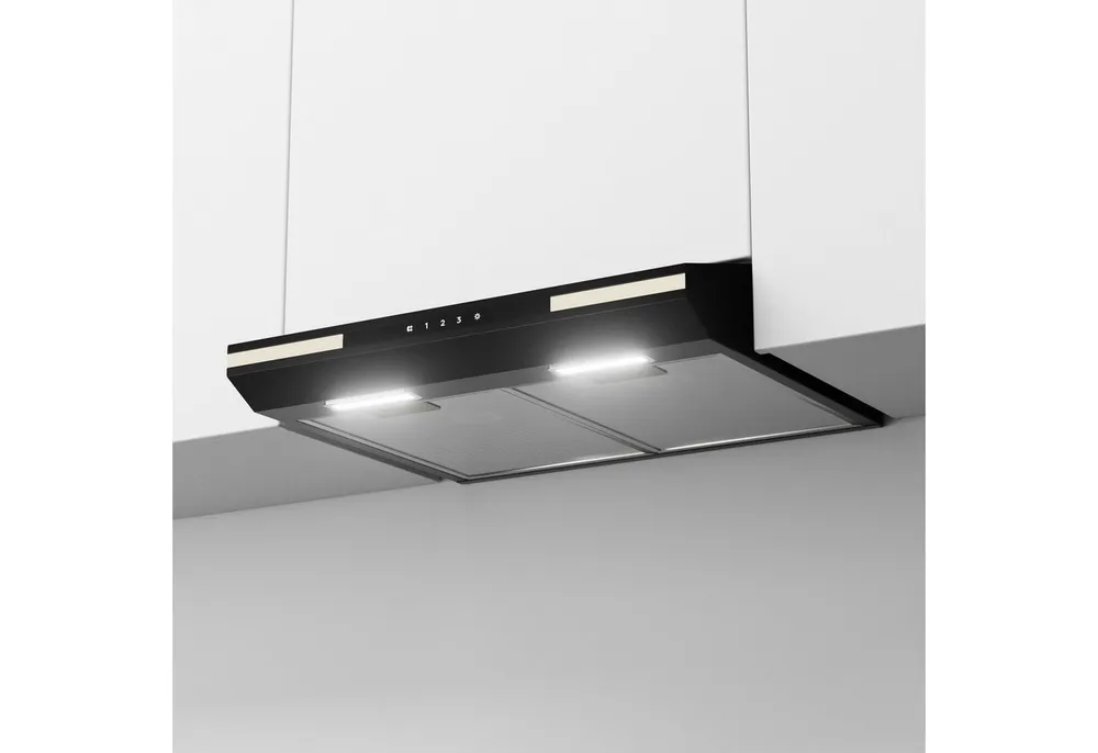 CIARRA Unterbauhaube 60 cm Dunstabzugshaube A+ 300 m³/h SensorTouch Abluft & Umluft VM6921B 60 cm Dunstabzugshaube A+ 300 m³/h SensorTouch Abluft & Umluft VM6921B, Leise Abzugshaube 3 Stufen mit LED, Elegantes Design, Schwarz