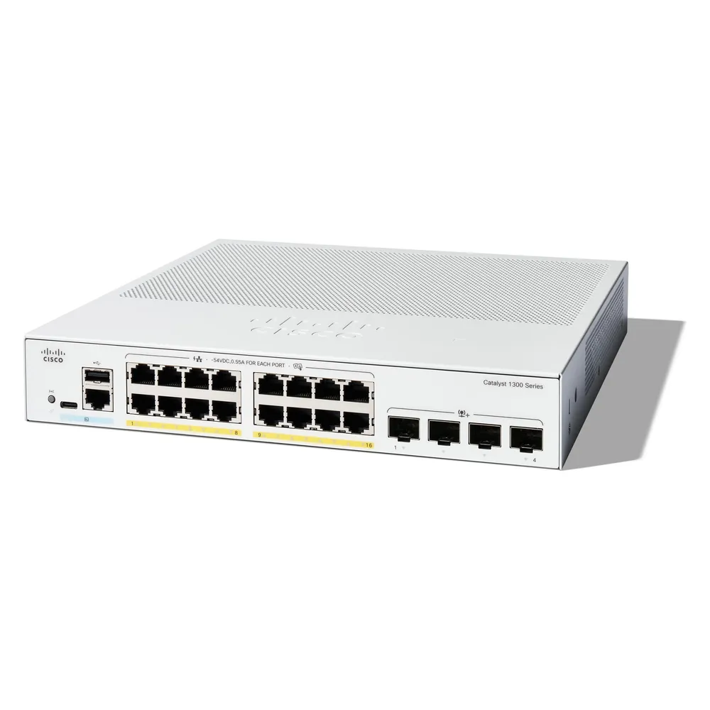 Switch Cisco C1300-16P-4X 16 Port PoE+ 4xSFP+ 10G L3 Weiß