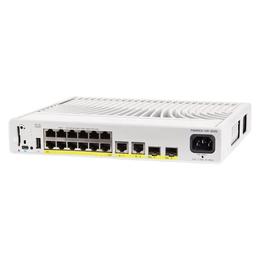 Switch Cisco C9200CX-12P-2X2G-E Gigabit Ethernet PoE Managed Rack