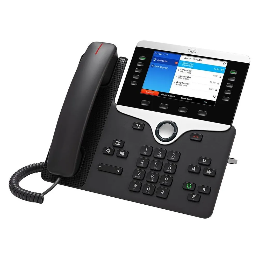 IP-Telefon Cisco 8851 Schwarz mit 5" Display und Bluetooth