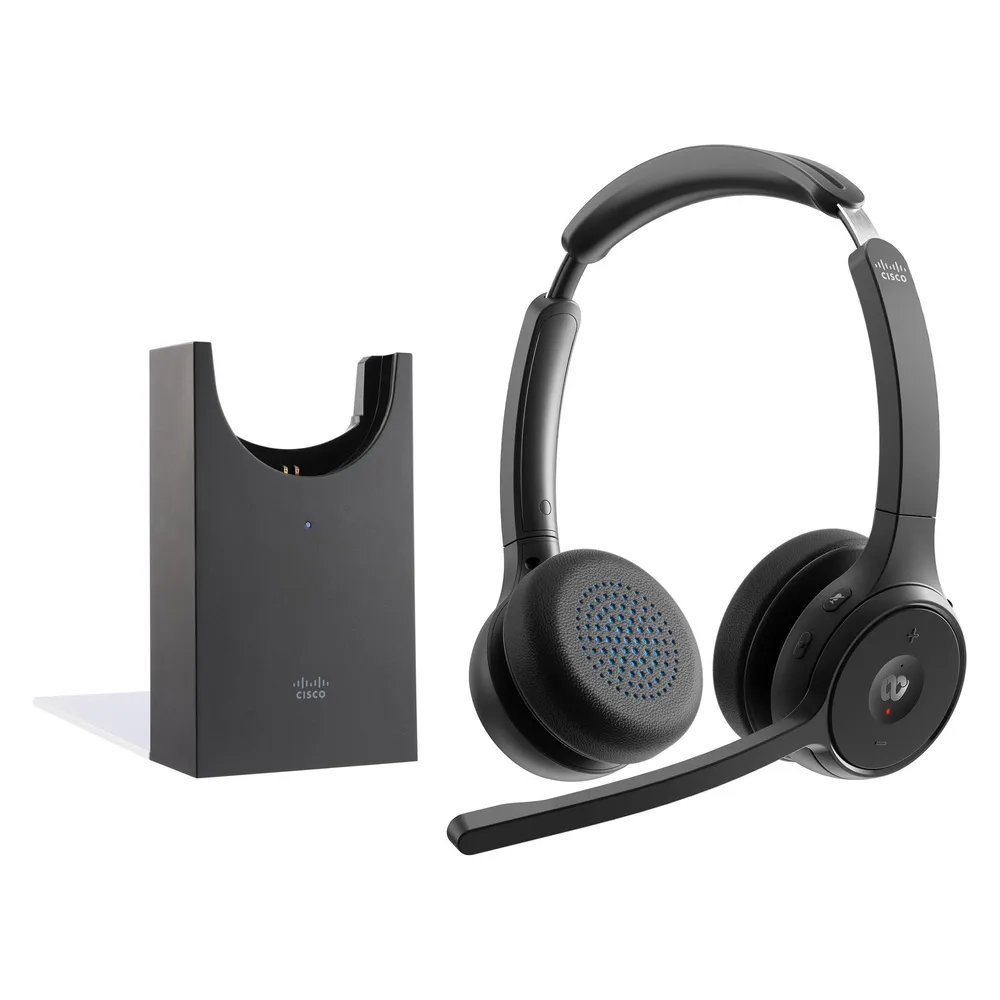 Cisco HS-WL-722-BUNAS-C kabellose Bluetooth Kopfhörer mit Geräuschunterdrückung und Mikrofon schwarz