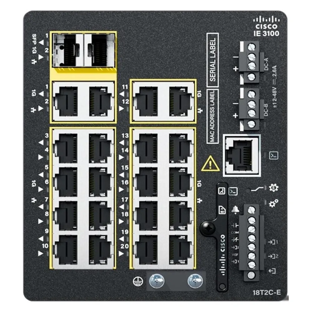 Cisco Catalyst IE3100 Managed Switch L2/L3 18 Gigabit Ethernet Ports Rack-Montage
