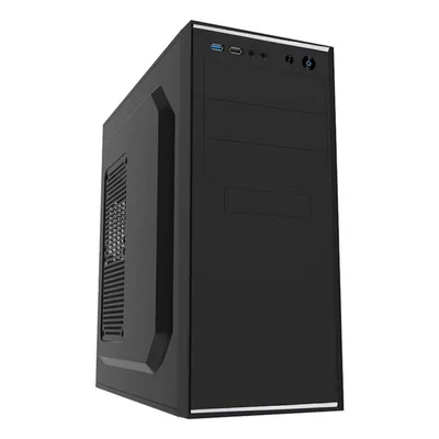 PC-Gehäuse CiT JETSTREAM-SILVER Midi Tower ATX 500W Schwarz Silber