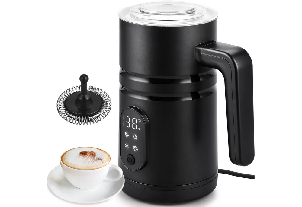 CkeyiN Milchaufschäumer Elektrischer 4 in 1 Automatischer Milchschäumer 350ml Milchschäumer, 400 W, für Heißer Kalter Milchschaum Heiße Schokolade Latte Cappuccino