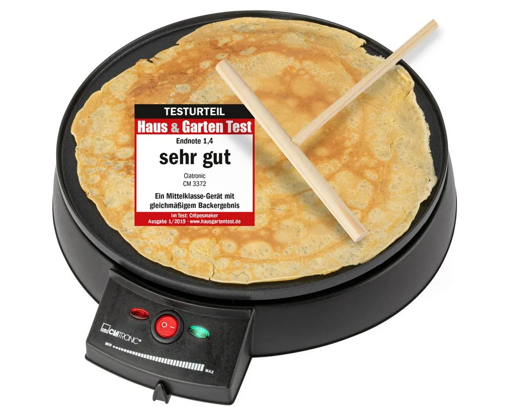 CLATRONIC Crêpesmaker CM 3372, Crepes Maker mit Ø 29 cm inkl. Teigverteiler