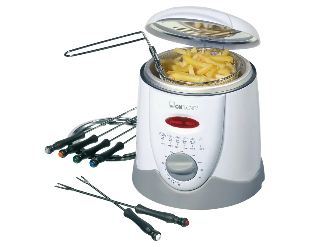 CLATRONIC Fritteuse FFR 2916, Cool Touch-Gehäuse, 1 Liter, abnehmbarem Griff