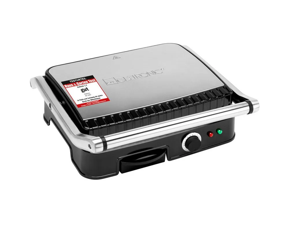 CLATRONIC Kontaktgrill KG 3487, Kontaktgrill, beidseitiges Grillen, 2000W