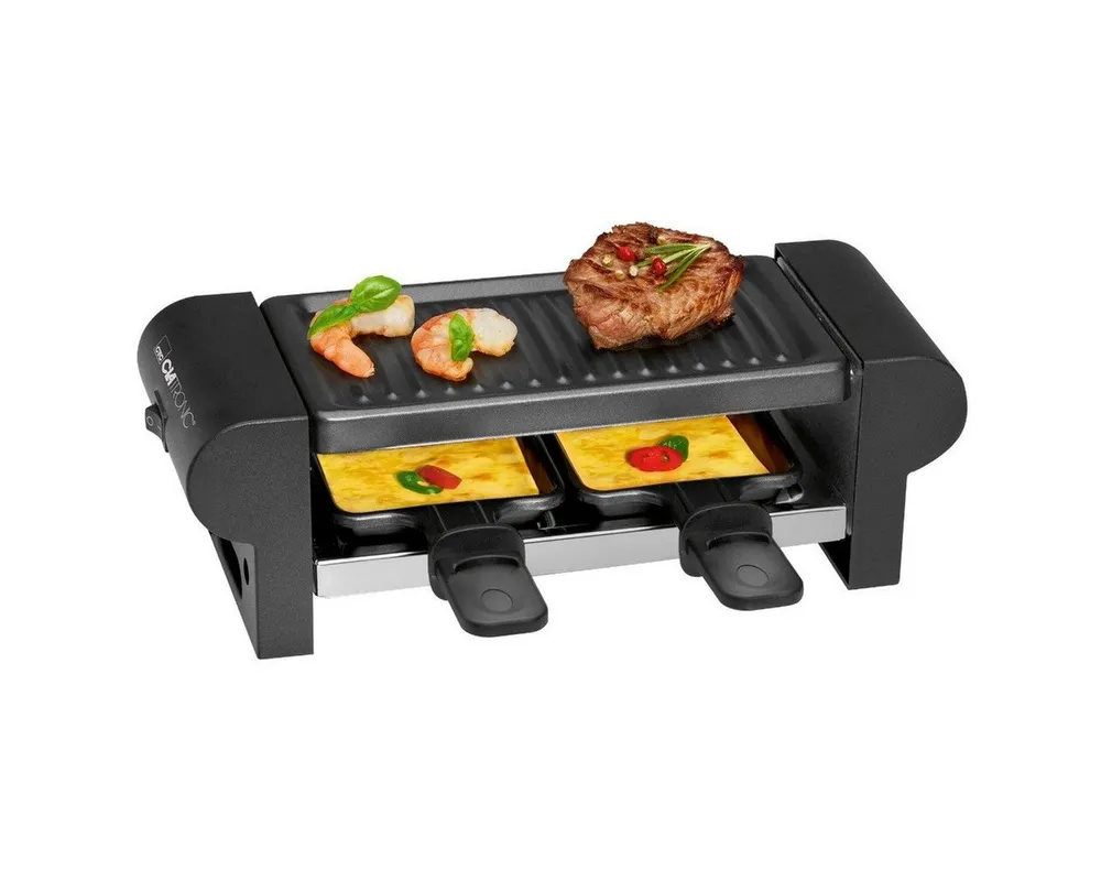 CLATRONIC Raclette RG 3592, Raclette Grill für 2 Personen, Platzsparend