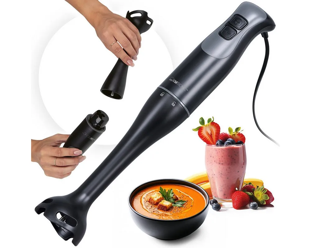 CLATRONIC Stabmixer SM 3824, Stabmixer für Smoothies und Shakes, Turbo-Mode