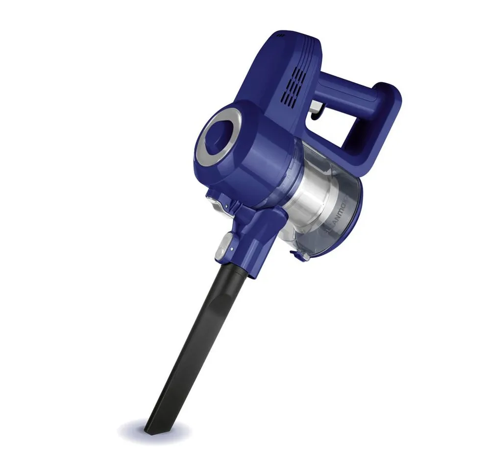 CLEANmaxx Akku-Hand-und Stielstaubsauger Zyklon Staubsauger blau / silber, 120 W, beutellos, beutellos, starker Akku