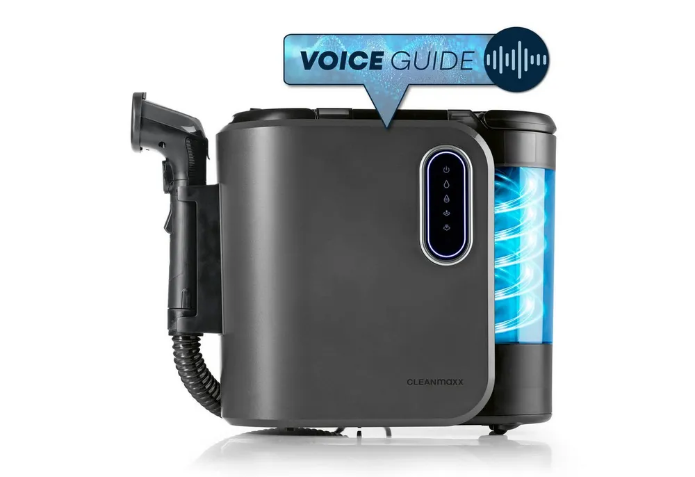 CLEANmaxx Teppichreinigungsgerät mit Dampffunktion 2000W und Voice Guide, 2000 W, Touchdisplay 4 Reinigungsmodi Matratze Teppich Boden Polster