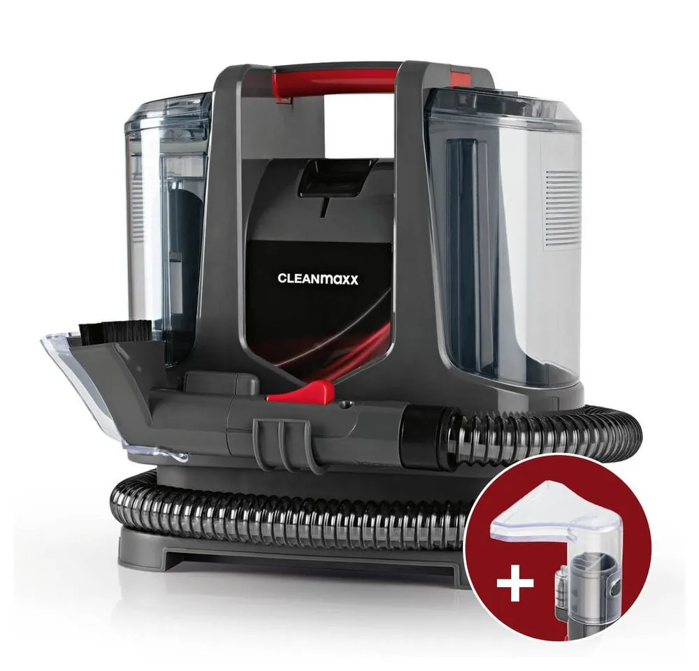 CLEANmaxx Teppichreinigungsgerät Polster- & Teppichreiniger mit Zubehör, 400 W, mit Beutel, Für Teppiche, Sofas & Autositze, 9 kPa