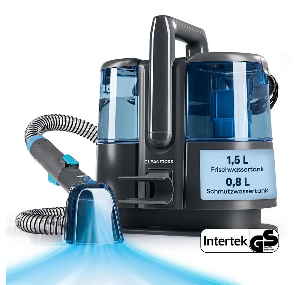 CLEANmaxx Teppichreinigungsgerät Polster und Teppichreiniger Pro Power, 600W, 600 W, 3in1: sprühen, bürsten, saugen mit Frisch- & Brauchwassertank