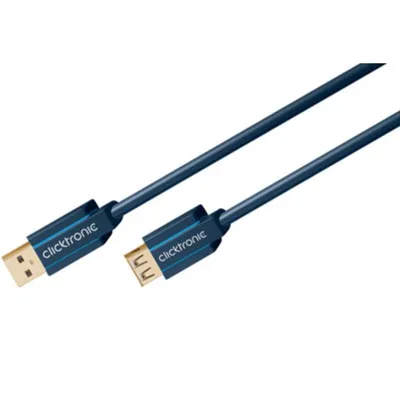 USB-Kabel ClickTronic 1.8m USB 3.0 A/A m/f Blau