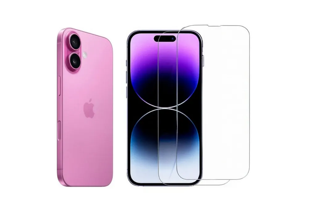 CLM-Tech Displayschutzglas 2x für Apple iPhone 16 6,1 Zoll, Panzerglas Folie - Anti-Fingerabdruck und kratzfest -, 2 Stück, Kristallklar
