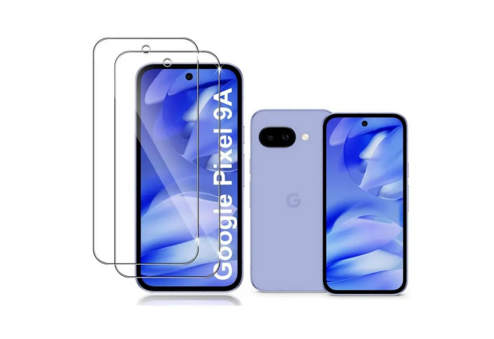 CLM-Tech Displayschutzglas 2x für Google Pixel 9a Panzerfolie für Google Pixel 9a, Panzerglas Folie - Anti-Fingerabdruck kratzfest kristallklar -, 2 Stück, Gehärtetes Glas, Anti-Fingerabdruck-Beschichtung