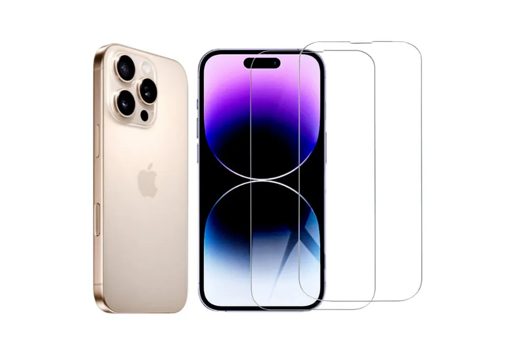 CLM-Tech Displayschutzglas 2x für iPhone 16 Pro 6,3 Zoll, Panzerglas Folie - Anti-Fingerabdruck und kratzfest -, 2 Stück, Kristallklar