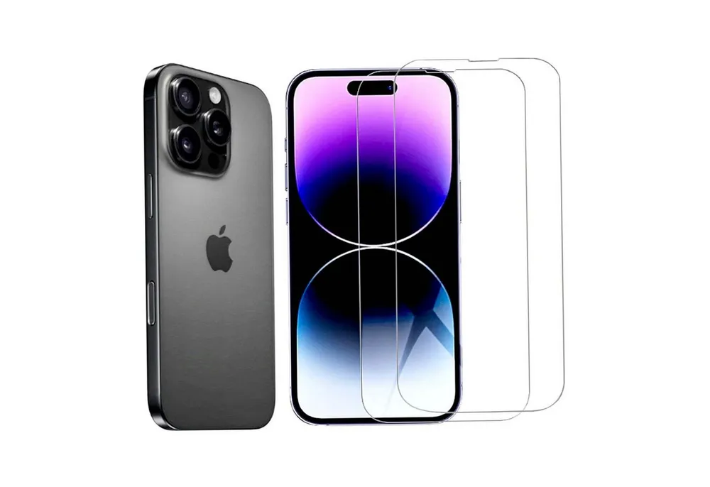 CLM-Tech Displayschutzglas 2x für iPhone 16 Pro Max 6,9 Zoll, Panzerglas Folie - Anti-Fingerabdruck und kratzfest -, 2 Stück, Kristallklar