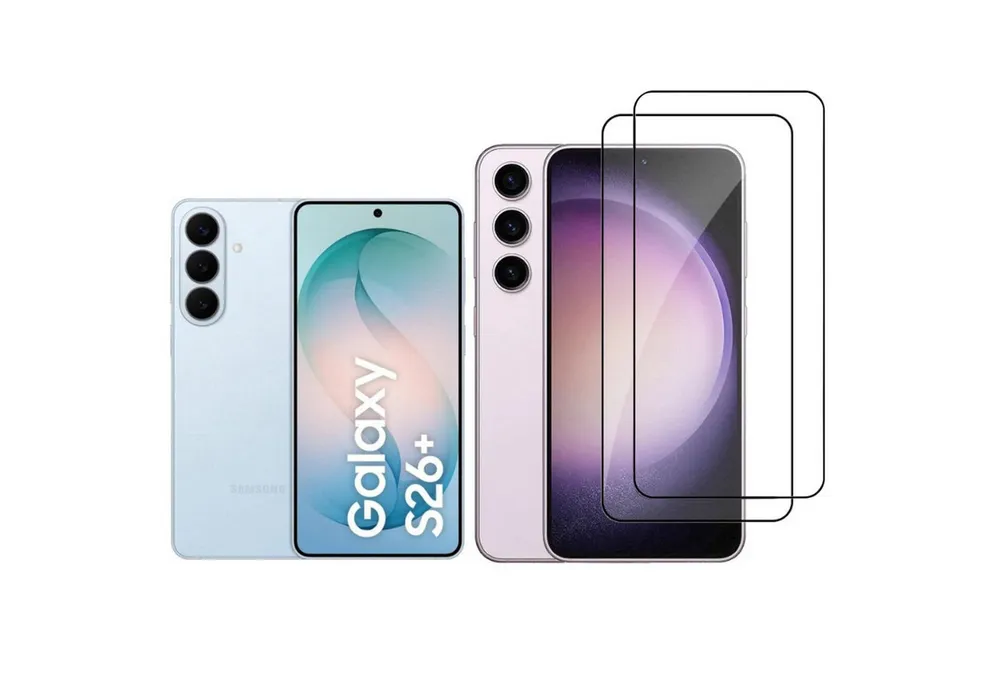 CLM-Tech Displayschutzglas 2X für Samsung Galaxy S26 Plus / S26+, Panzerglas Folie - Blasenfreie Anbringung und kratzfest -, 2 Stück, Anti-Fingerabdruck