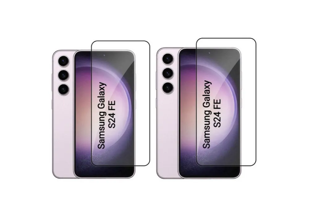 CLM-Tech Displayschutzglas 2X für Samsung Galaxy S24 FE 6,7 Zoll, Panzerglas Folie - Anti-Fingerabdruck und kratzfest -, 2 Stück, Kristallklar