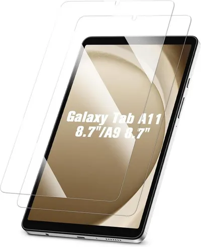 CLM-Tech Displayschutzglas 2X für Samsung Galaxy Tab A11 / Tab A9 8,7 Zoll, Spar-Set, 2 Stück, Kristallklar Anti-Fingerabdruck und blasenfreie Anbringung