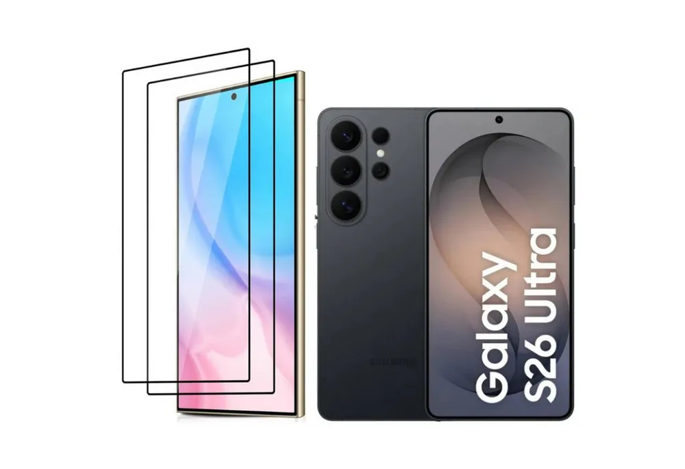 CLM-Tech Displayschutzglas 2X für Samsung Galaxy S26 Ultra, Panzerglas Folie - Blasenfreie Anbringung und kratzfest -, 2 Stück, Anti-Fingerabdruck