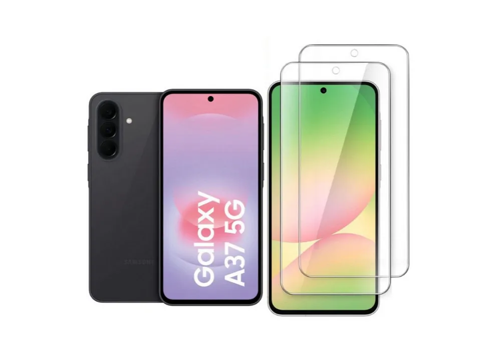 CLM-Tech Displayschutzglas 2X für Samsung Galaxy A37 5G, Panzerglas Folie - Blasenfreie Anbringung und kratzfest -, 2 Stück, Anti-Fingerabdruck