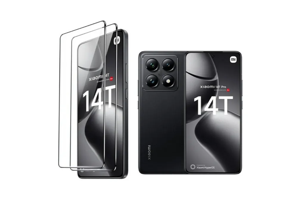CLM-Tech Displayschutzglas 2X für Xiaomi 14t / Xiaomi 14t Pro, Panzerglas Folie - Anti-Fingerabdruck und kratzfest -, 2 Stück, Kristallklar