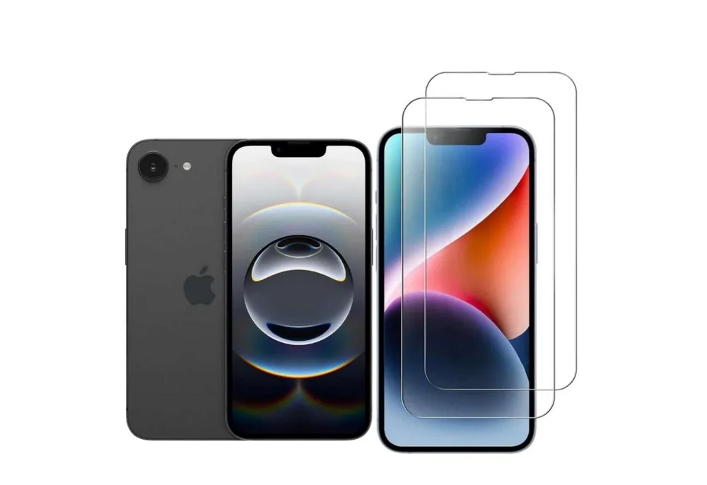 CLM-Tech Displayschutzglas 2x Schutzfolie für iPhone 16e Panzerfolie kristallklar für iPhone 16e, Panzerglas Folie - Anti-Fingerabdruck und kratzfest -, 2 Stück, Kristallklar