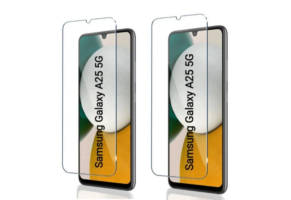 CLM-Tech Displayschutzglas 2x Schutzfolie für Samsung Galaxy A25 5G - Panzerfolie für Samsung Galaxy A25 5G, Samsung Galaxy A25 5G Panzerglas Folie - Anti-Fingerabdruck und kratzfest -, 2 Stück, Unterstützt Fingerabdruck-ID