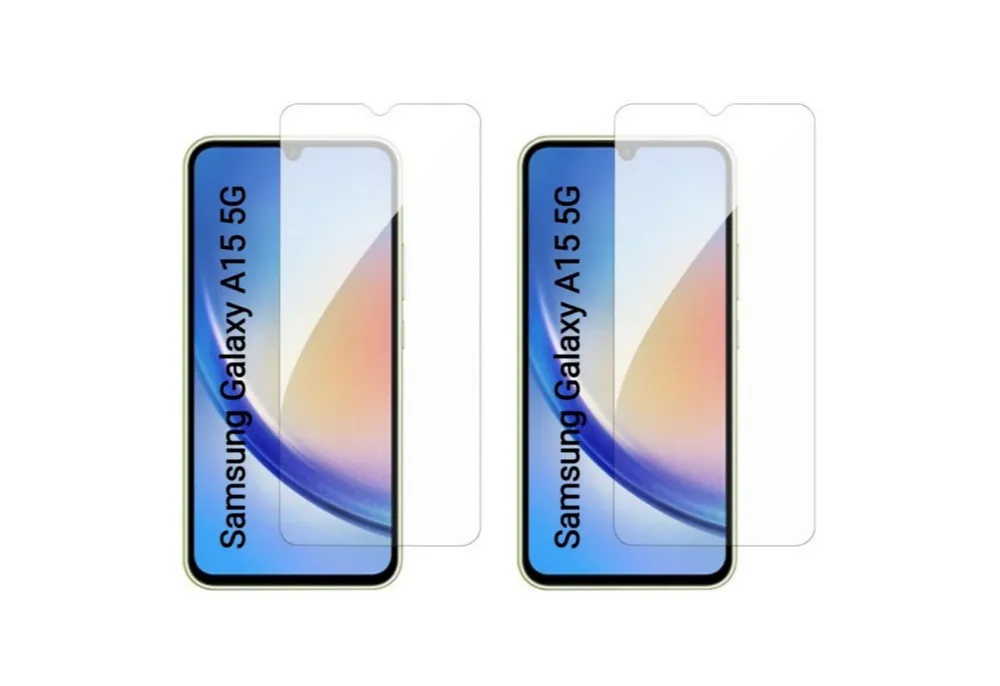 CLM-Tech Displayschutzglas 2x Schutzfolie für Samsung Galaxy A15 5G Panzerfolie kristallklar für Samsung Galaxy A15 5G, Panzerglas Folie - Anti-Fingerabdruck und kratzfest -, 2 Stück, Kristallklar