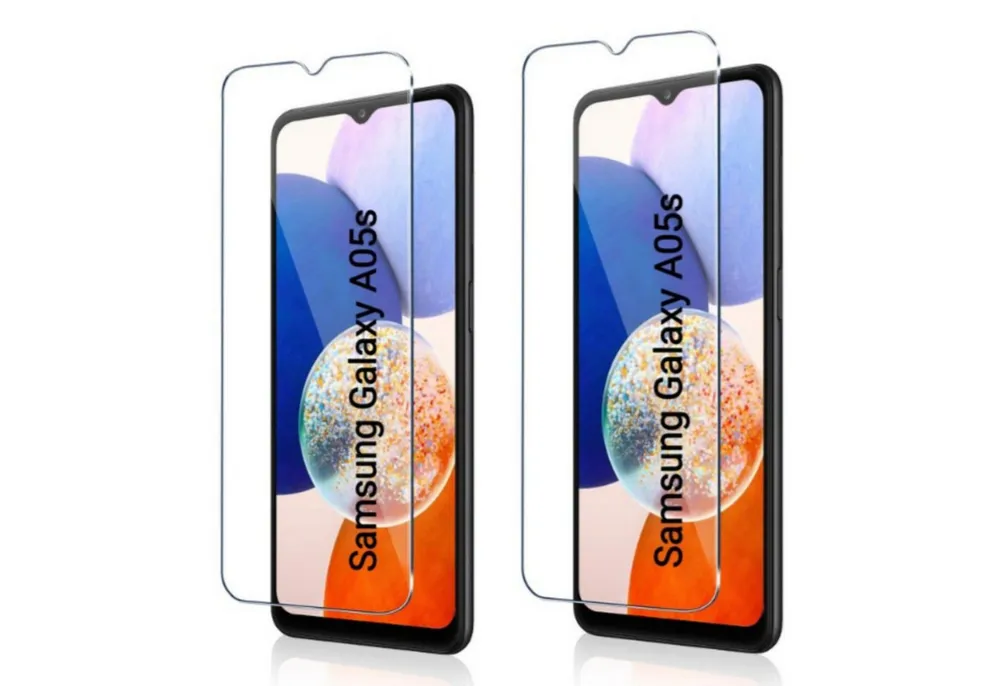 CLM-Tech Displayschutzglas 2x Schutzfolie für Samsung Galaxy A05s - Panzerfolie für Samsung Galaxy A05s, Samsung Galaxy A05s Panzerglas Folie - Anti-Fingerabdruck und kratzfest -, 2 Stück, Unterstützt Fingerabdruck-ID