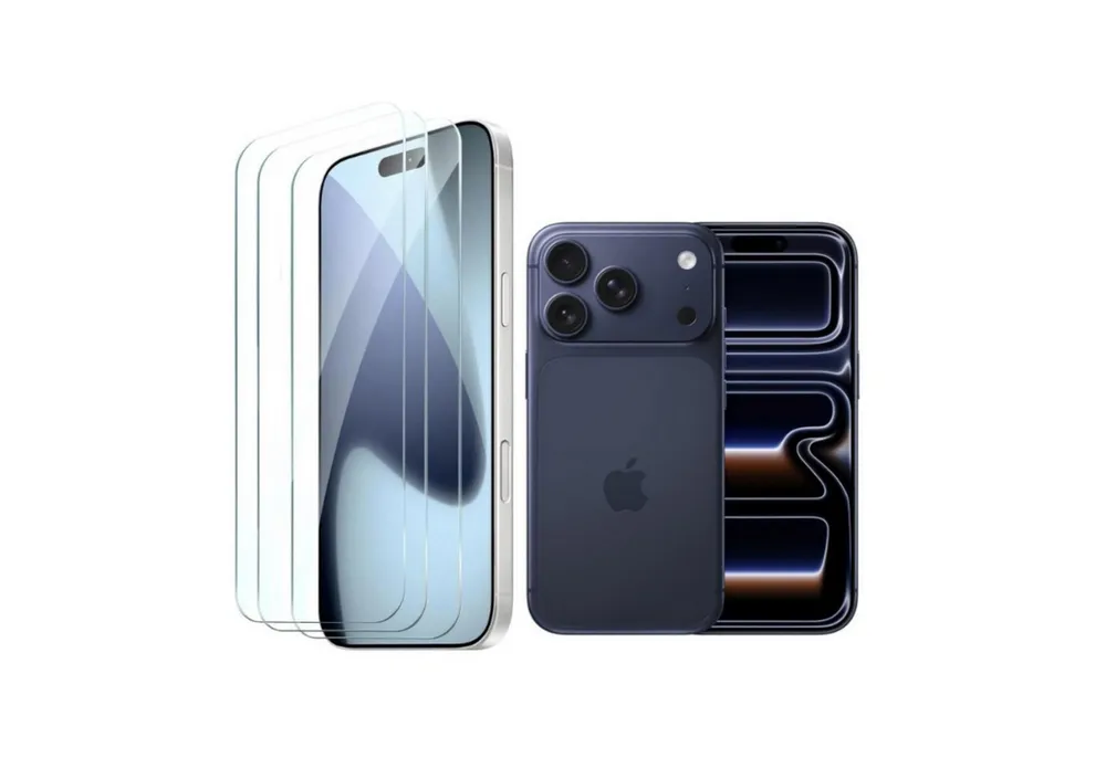 CLM-Tech Displayschutzglas 3X für iPhone 17 Pro 6,3 Zoll, Panzerglas Folie - Anti-Fingerabdruck und kratzfest -, 3 Stück, Gehärtetes 9H Glas