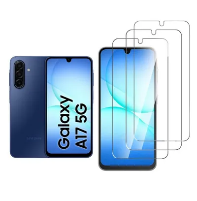 CLM-Tech Displayschutzglas 3X für Samsung Galaxy A17 5G / A16, Panzerglas Folie - Anti-Fingerabdruck und kratzfest -, 3 Stück, Gehärtetes 9H Glas, Blasenfreie Anbringung